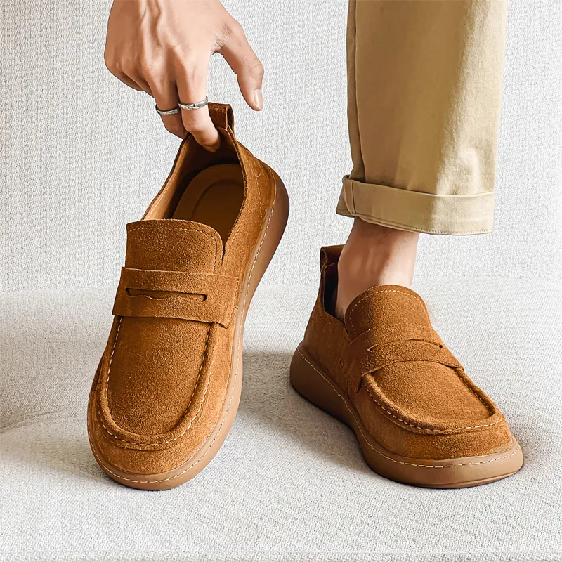 WEISHIBANGWEI Loafers Medium Heel Men's-3