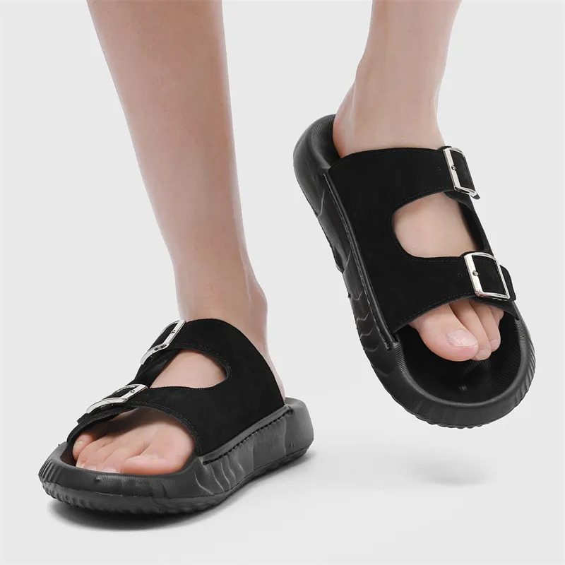 WEISHIBANGWEI Slip Resistant Odor Resistant Slide Slippers Men's Black-5