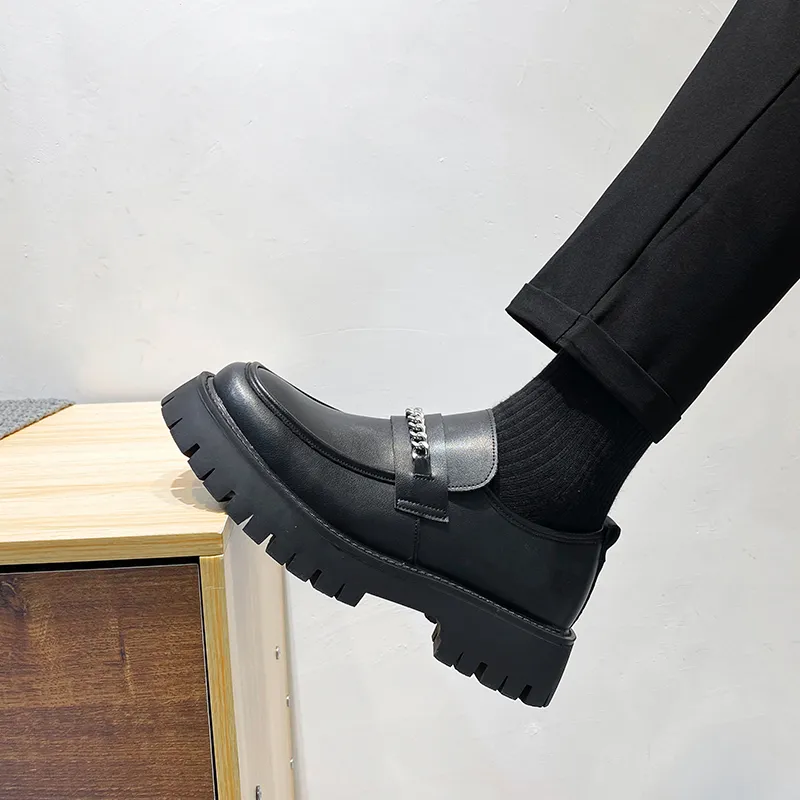 WEISHIBANGWEI Loafers Men's Black-4