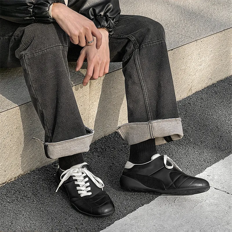 WEISHIBANGWEI Low Top Casual Shoes Unisex Black-5