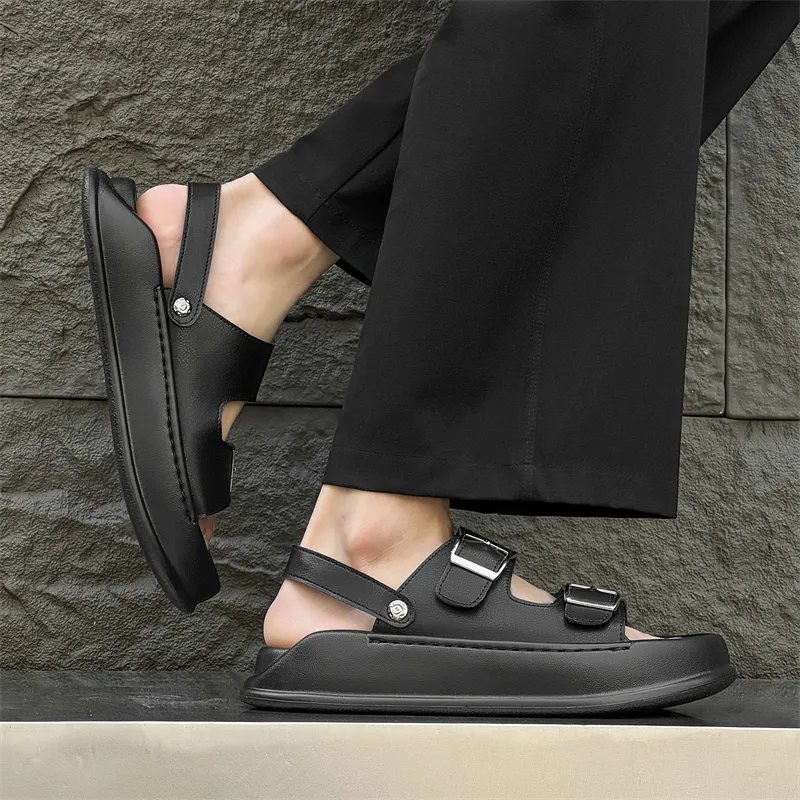 WEISHIBANGWEI Beach Sandals Men's Black-3