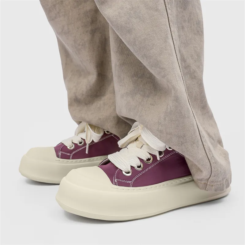 WEISHIBANGWEI Height Increasing Low Top Skateboard Shoes Men's Purple-2