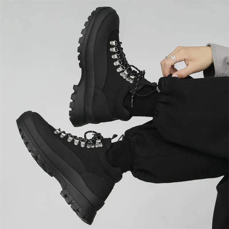 WEISHIBANGWEI Height Increasing Slip Resistant Mid Top Casual Shoes Men's-14