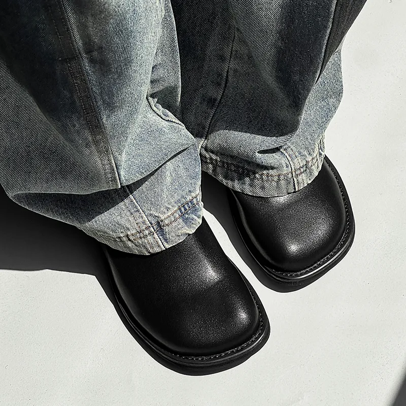 WEISHIBANGWEI Rubber Sole Slip Resistant Closed Toe Slippers Men's Black-4