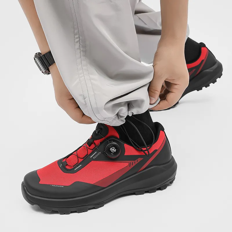 WEISHIBANGWEI Anti Slip Wear Resistant Low Top Running Shoes Men's Red-5