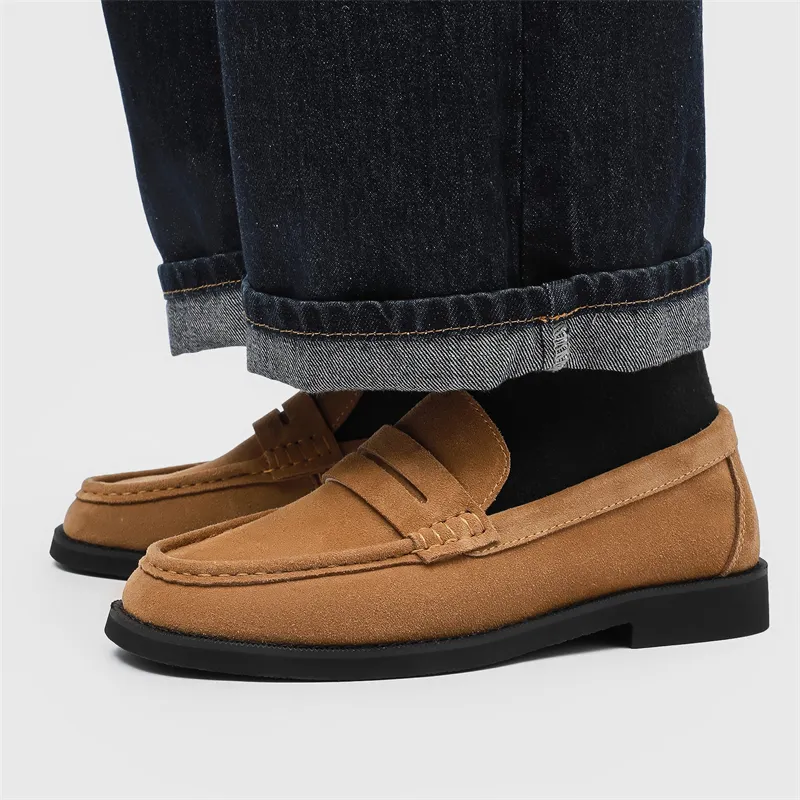 WEISHIBANGWEI Loafers Men's Apricot-6