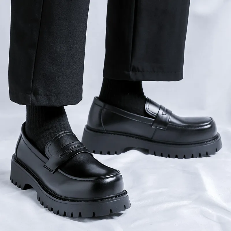 WEISHIBANGWEI Loafers Men's Black-6