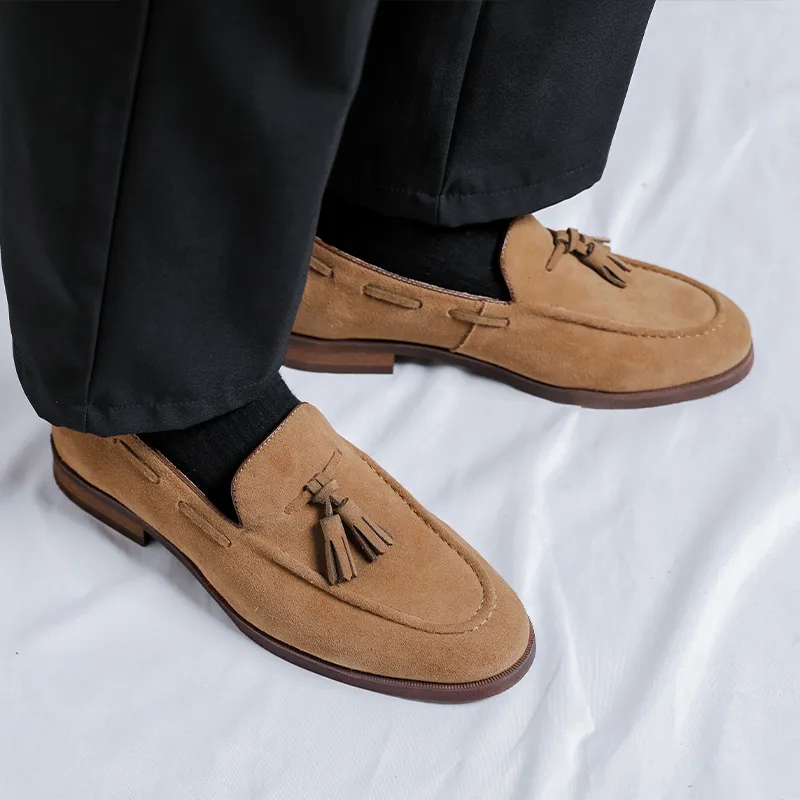 WEISHIBANGWEI Loafers Men Yellow-7