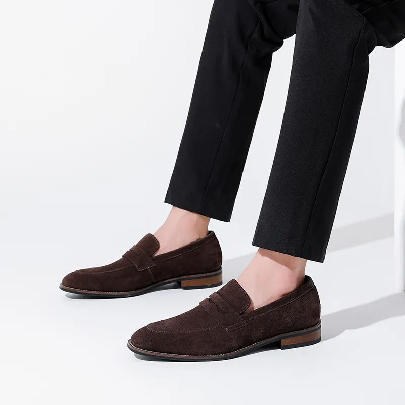 WEISHIBANGWEI Loafers Men's Dark Brown-1