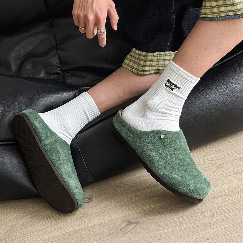 WEISHIBANGWEI Rubber Sole Closed Toe Slippers Unisex Green-4