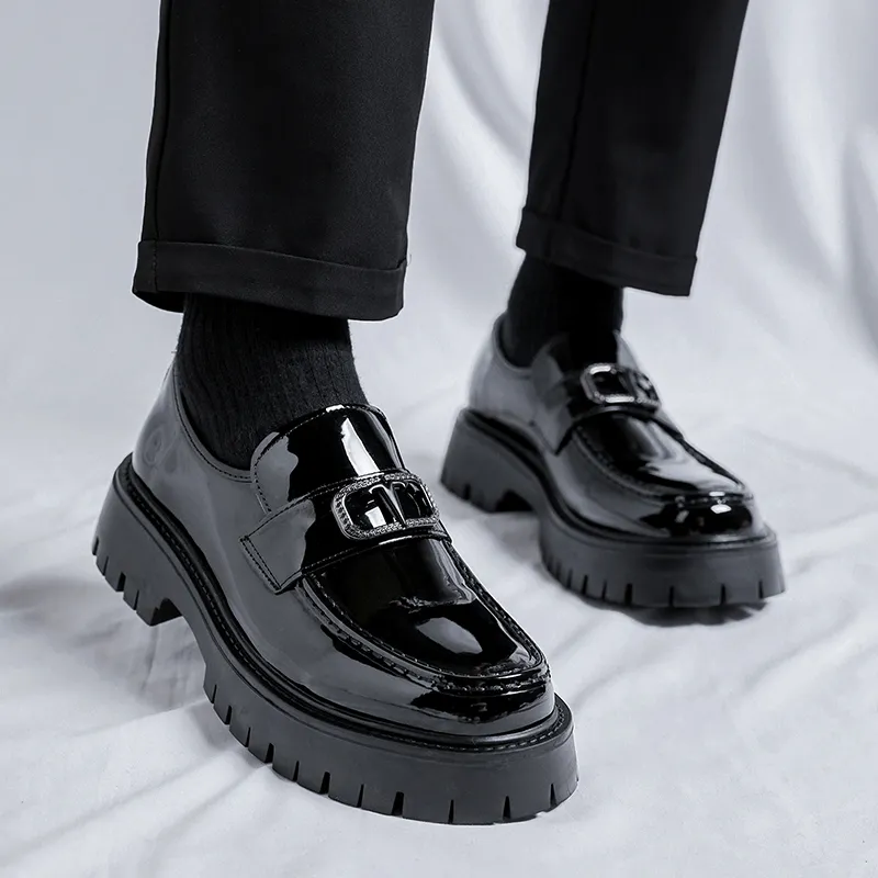 WEISHIBANGWEI Loafers Men's Black-3