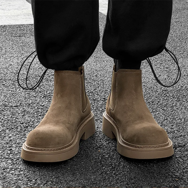 WEISHIBANGWEI Short Chelsea Boots Men's-19