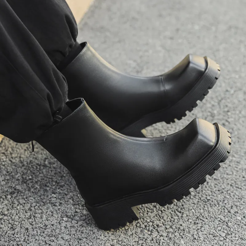 WEISHIBANGWEI Ankle Boots Men's Black-14