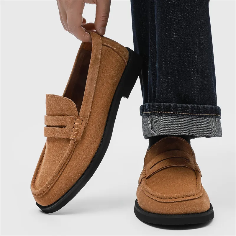 WEISHIBANGWEI Loafers Men's Apricot-1