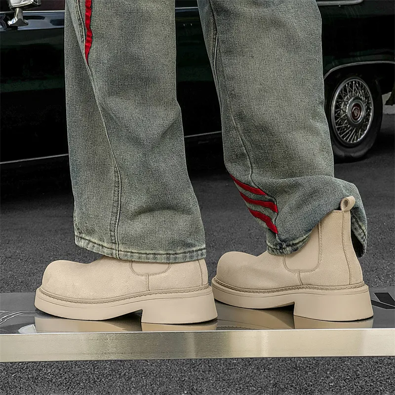 WEISHIBANGWEI Short Chelsea Boots Men's-27