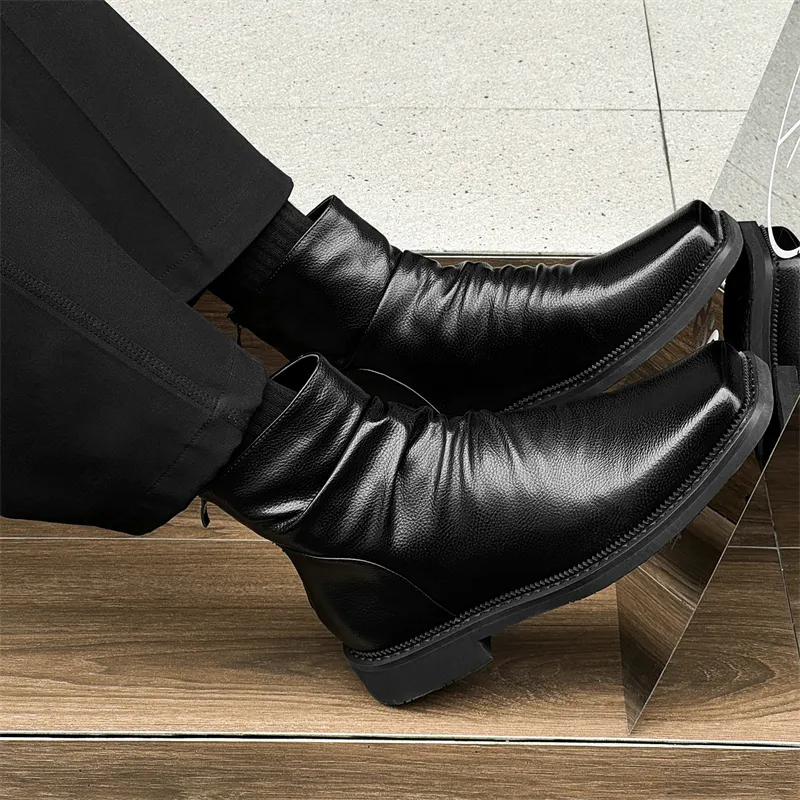 WEISHIBANGWEI Ankle Boots Unisex Black-6