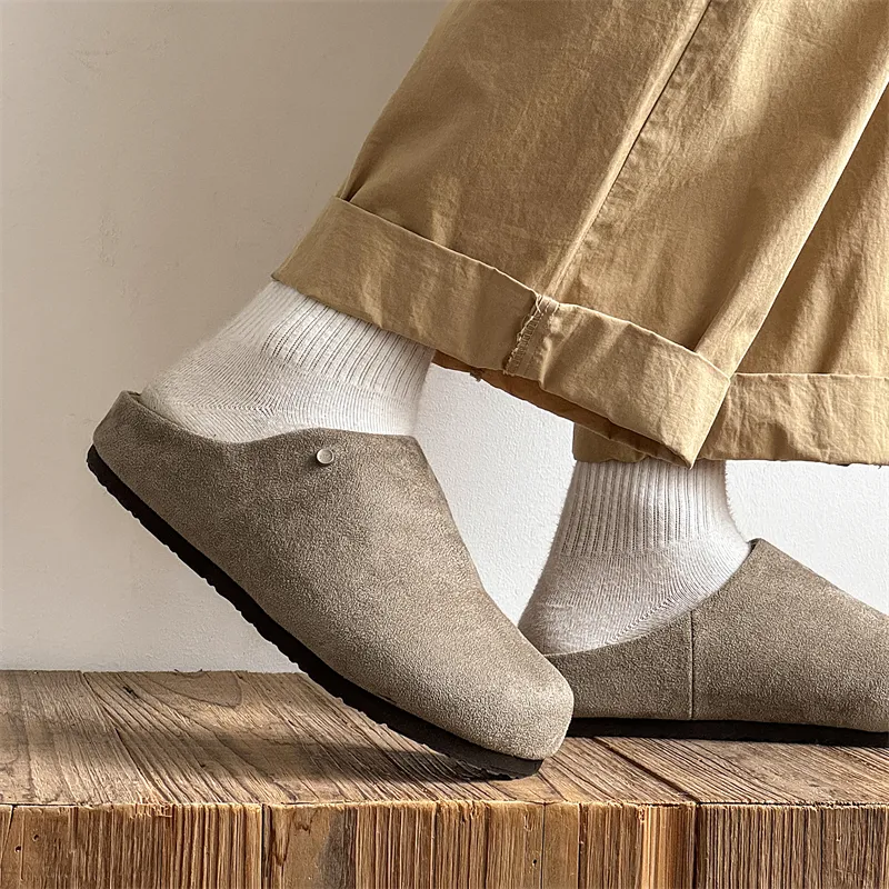 WEISHIBANGWEI Rubber Sole Closed Toe Slippers Unisex Gray-5