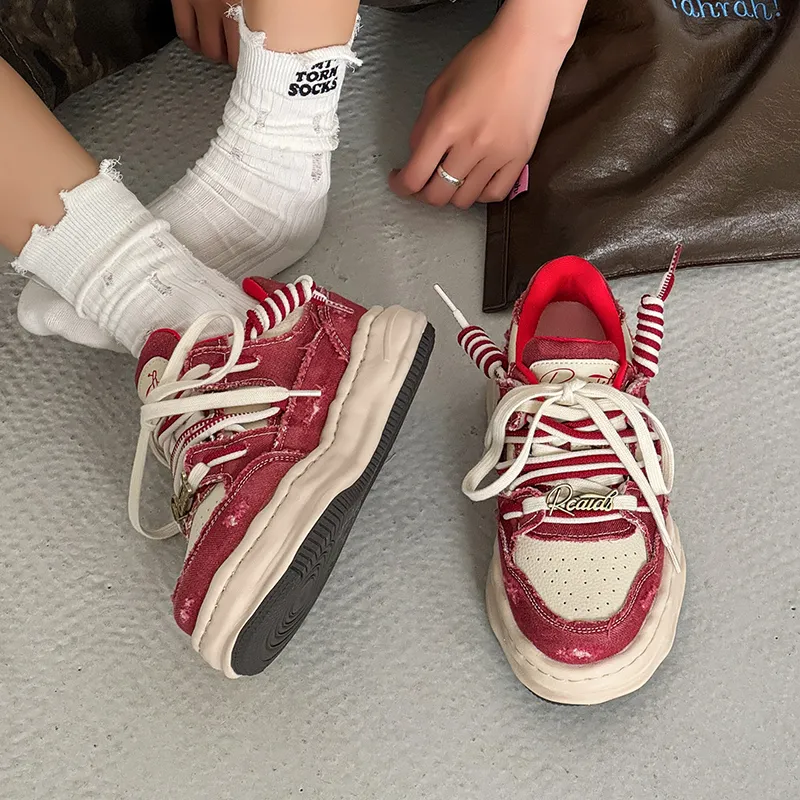 WEISHIBANGWEI Canvas Shoes Unisex Red-6