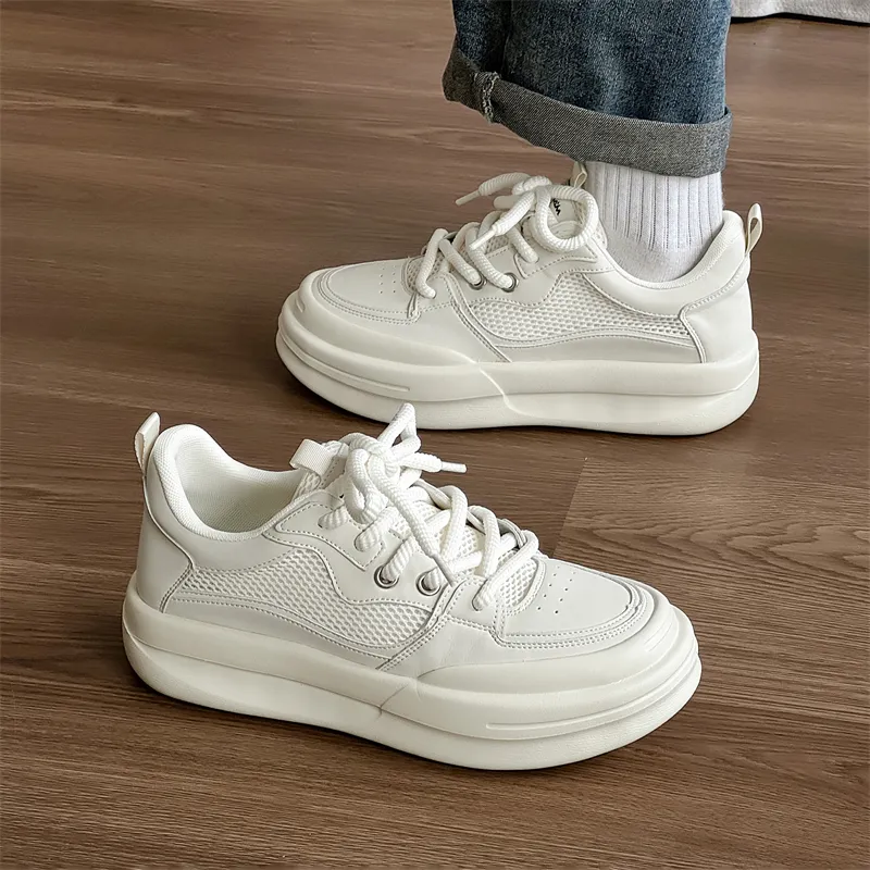 WEISHIBANGWEI Low Top Skateboard Shoes Men's White-5