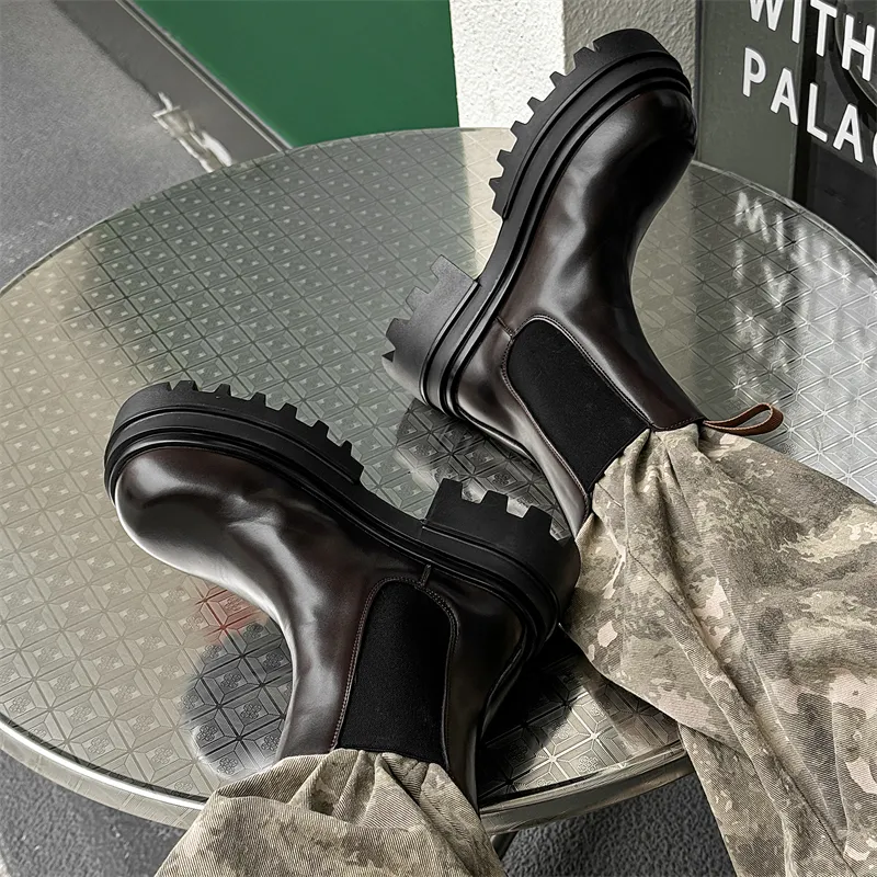 WEISHIBANGWEI Short Chelsea Boots Men's-12