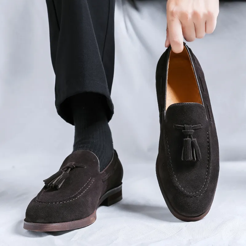 WEISHIBANGWEI Loafers Men Yellow-9