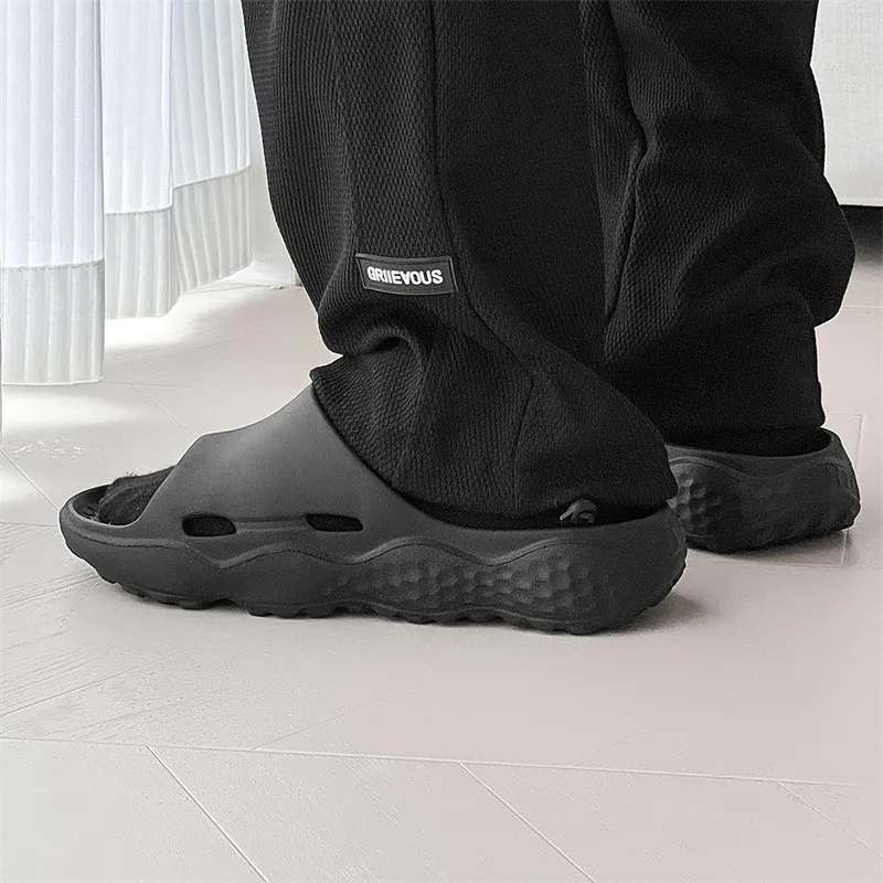 WEISHIBANGWEI Slide Slippers Men's Black-2