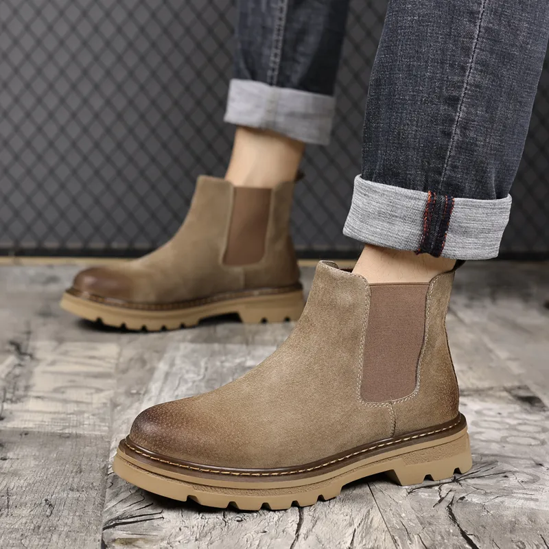 WEISHIBANGWEI Short Chelsea Boots Men's-1
