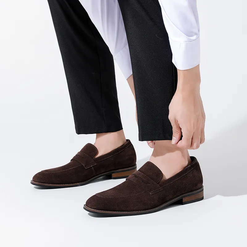 WEISHIBANGWEI Loafers Men's Dark Brown-6