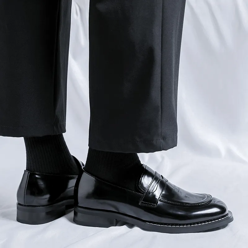 WEISHIBANGWEI Loafers Men's Black-7