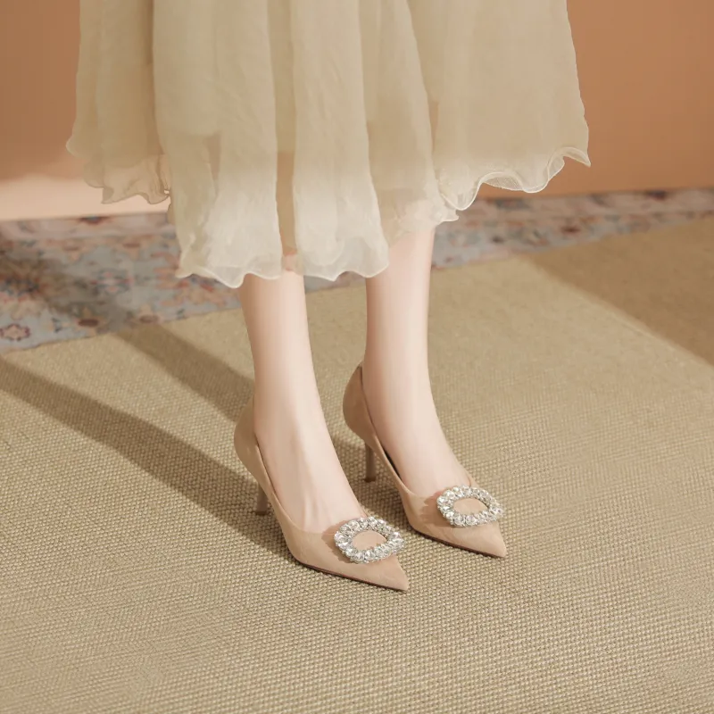 WEISHIBANGWEI Slim Heel High Heels 7.5CM Women's-1