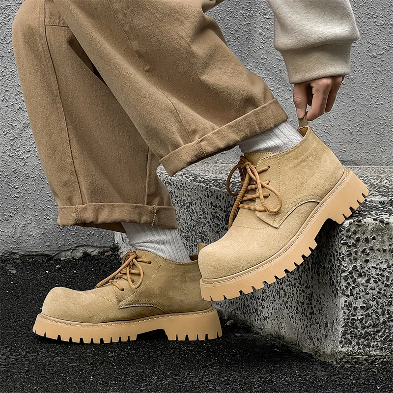 WEISHIBANGWEI Ankle Boots Unisex Yellow-3