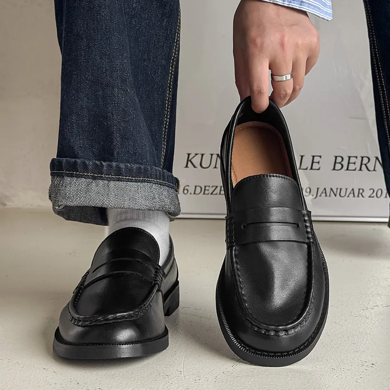 WEISHIBANGWEI Loafers Men's Black-2