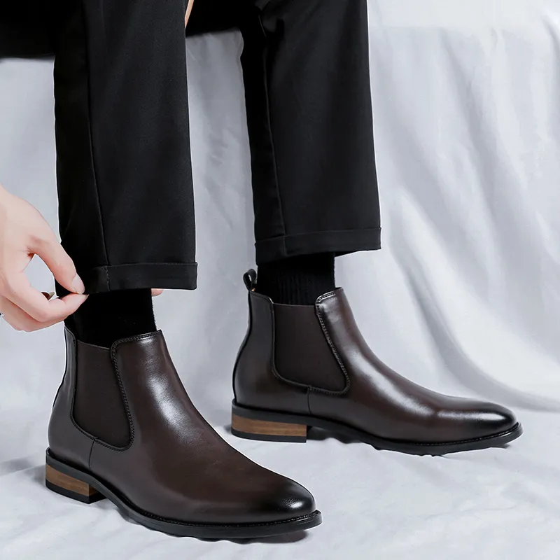 WEISHIBANGWEI Short Chelsea Boots Men's-19