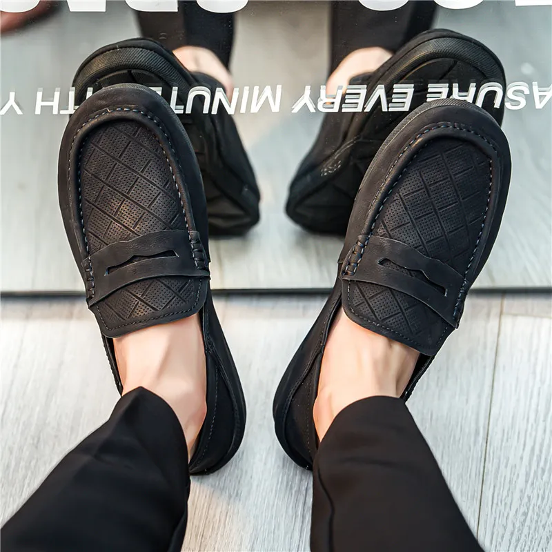 WEISHIBANGWEI Loafers Low Heel Men's-12