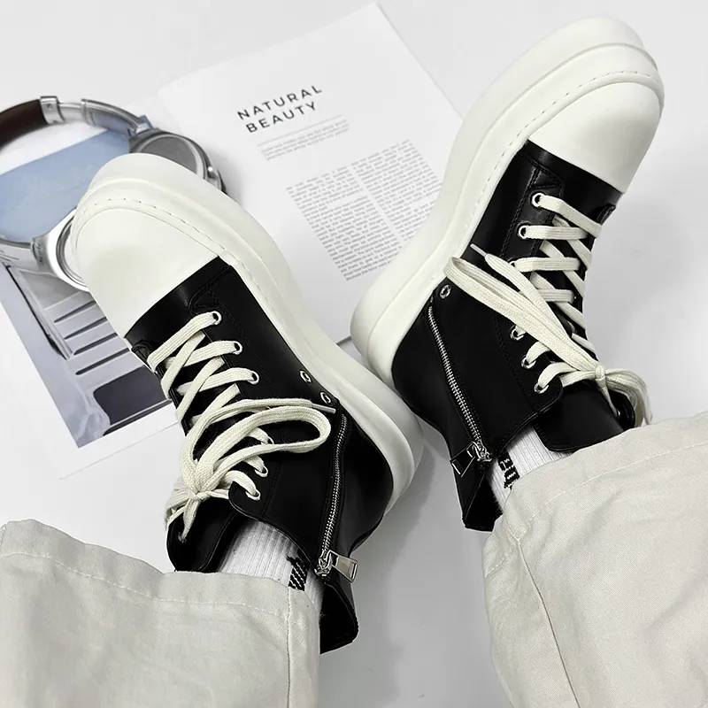 WEISHIBANGWEI Short Martin Boot Unisex Black-13