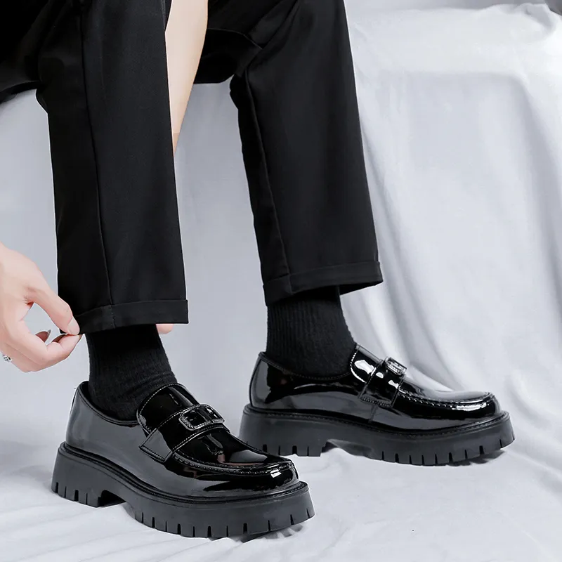 WEISHIBANGWEI Loafers Men's Black-6