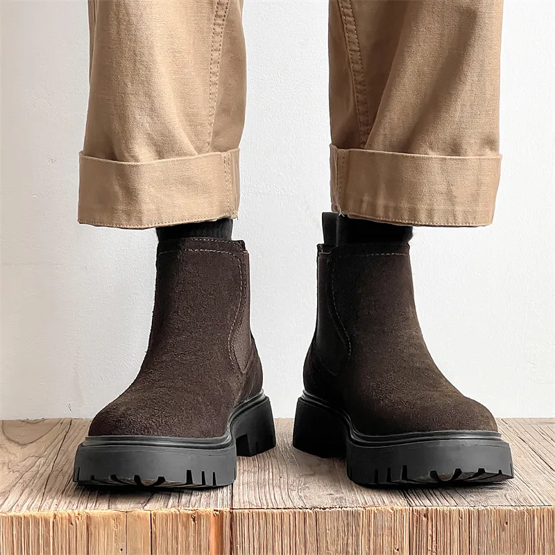 WEISHIBANGWEI Short Chelsea Boots Men's-3