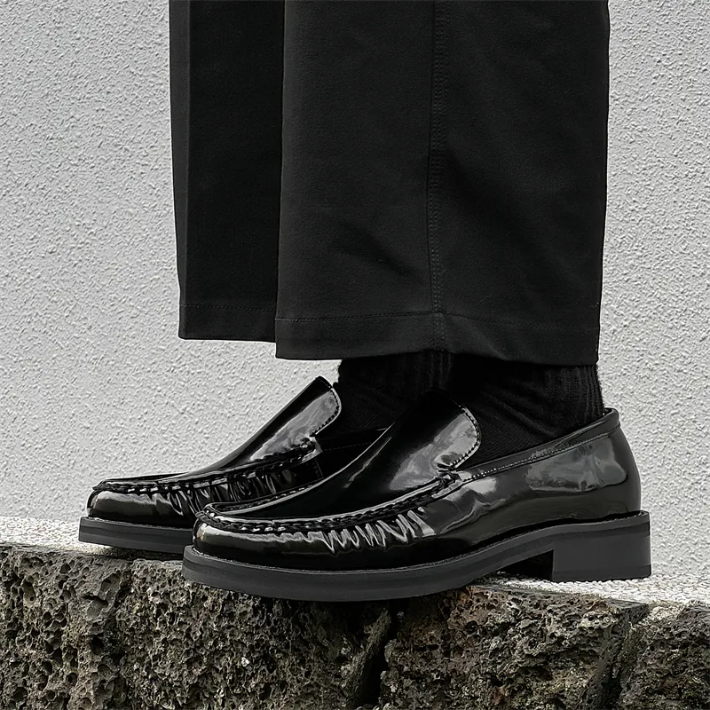 WEISHIBANGWEI Loafers Men's Black-5