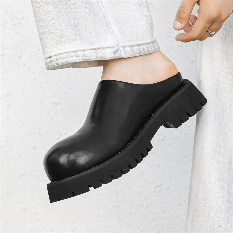 WEISHIBANGWEI Slip Resistant Wrap toe Slippers Men's Black-5