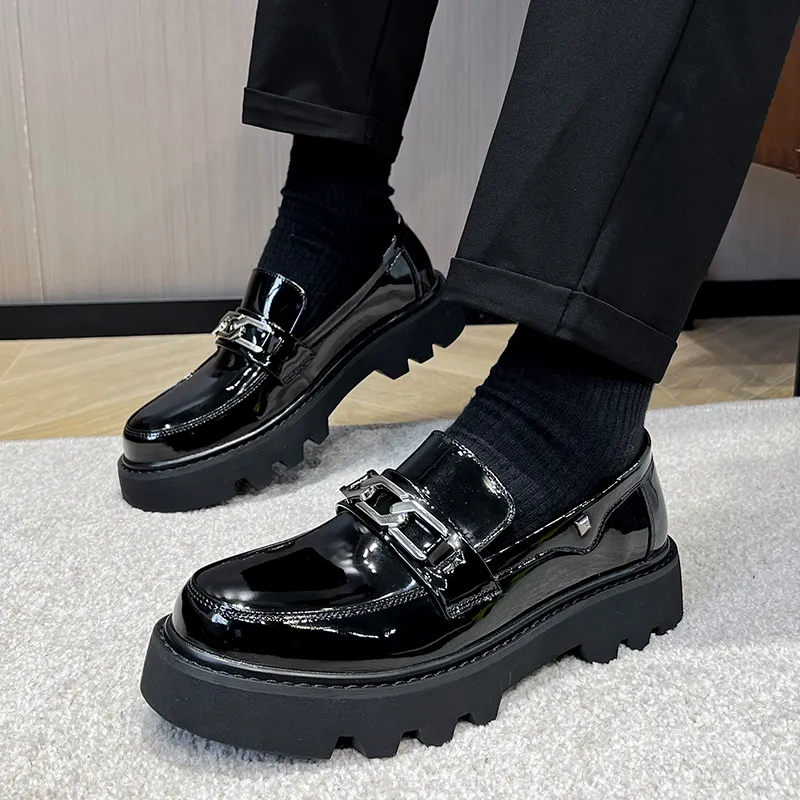 WEISHIBANGWEI Loafers Men's Black-1