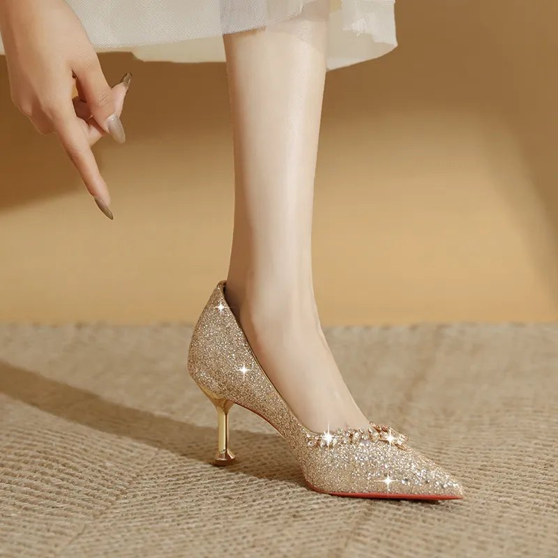 WEISHIBANGWEI Slim Heel High Heels Women's-4