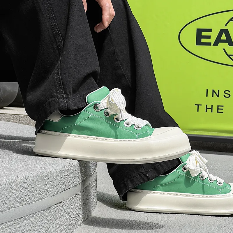 WEISHIBANGWEI Low Top Skateboard Shoes Men's Green-4