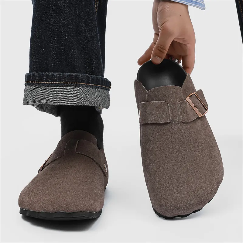 WEISHIBANGWEI Rubber Sole Closed Toe Slippers Unisex Umber-1