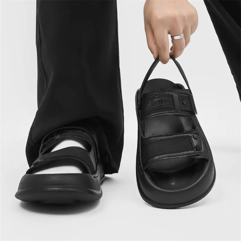 WEISHIBANGWEI Beach Sandals Men's Black-2