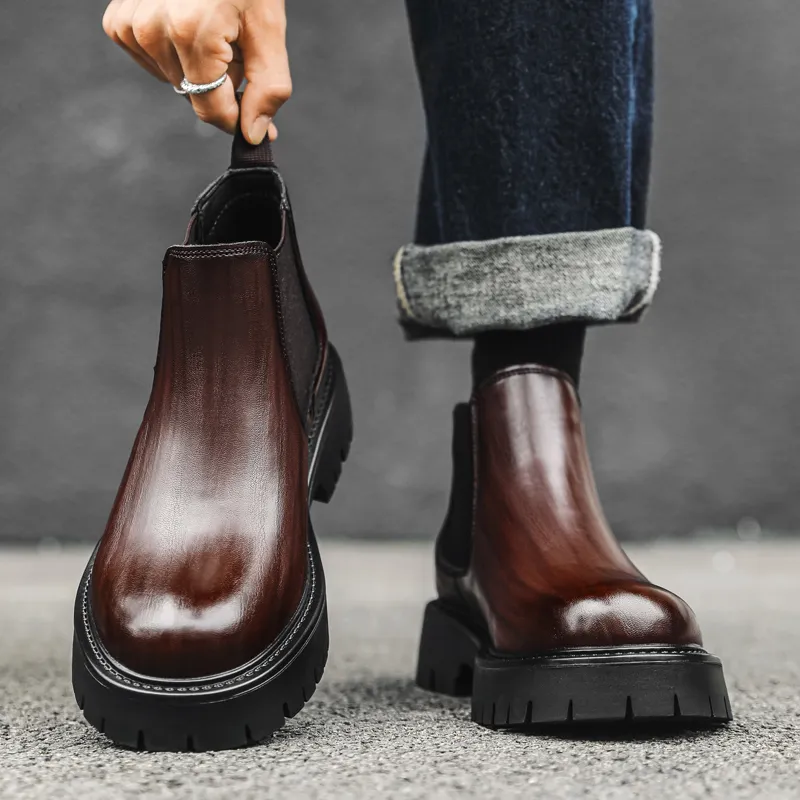 WEISHIBANGWEI Short Chelsea Boots Men's-30