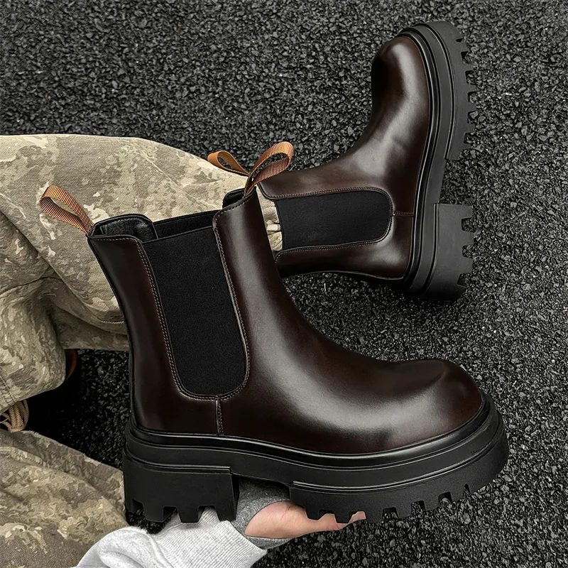 WEISHIBANGWEI Short Chelsea Boots Men's-8