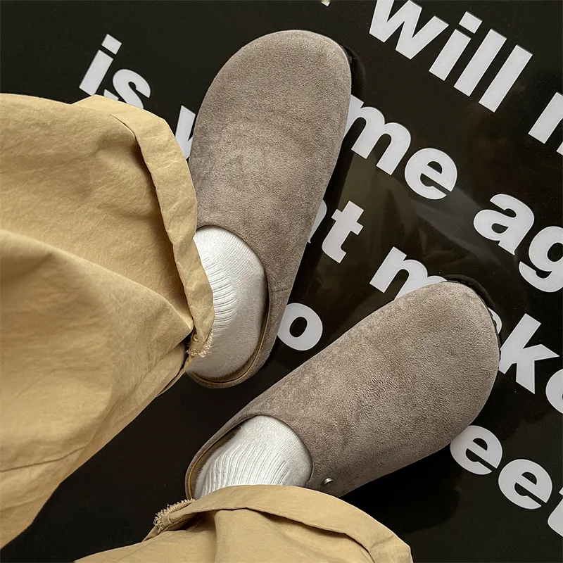 WEISHIBANGWEI Rubber Sole Closed Toe Slippers Unisex Gray-4