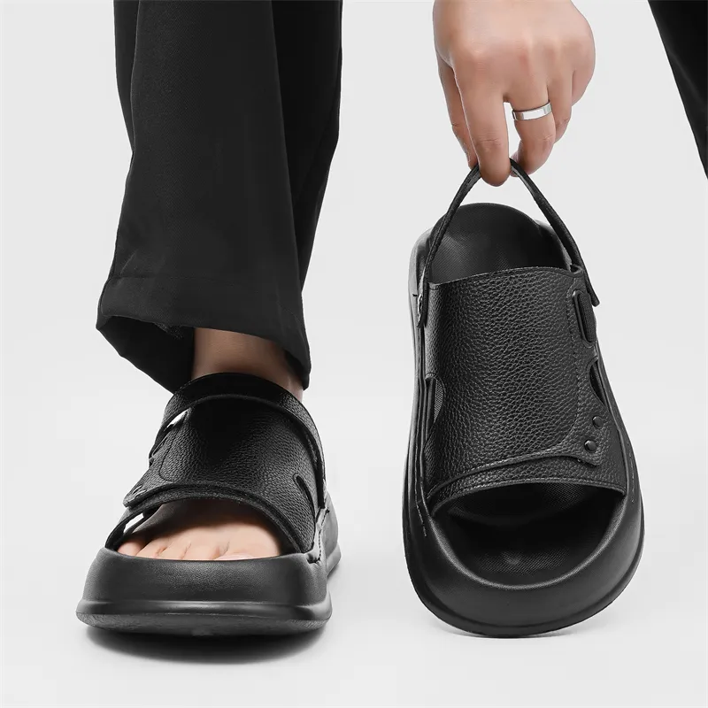 WEISHIBANGWEI Beach Sandals Men's Black-1