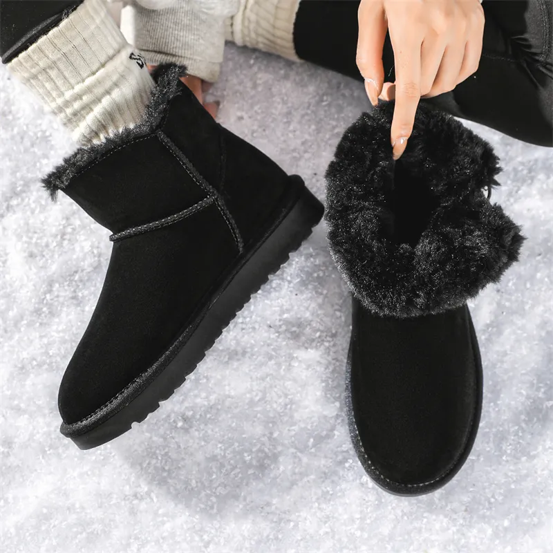 WEISHIBANGWEI Warm Wear Resistant Cushioning Slip Resistant Short Snow Boots Women's-11