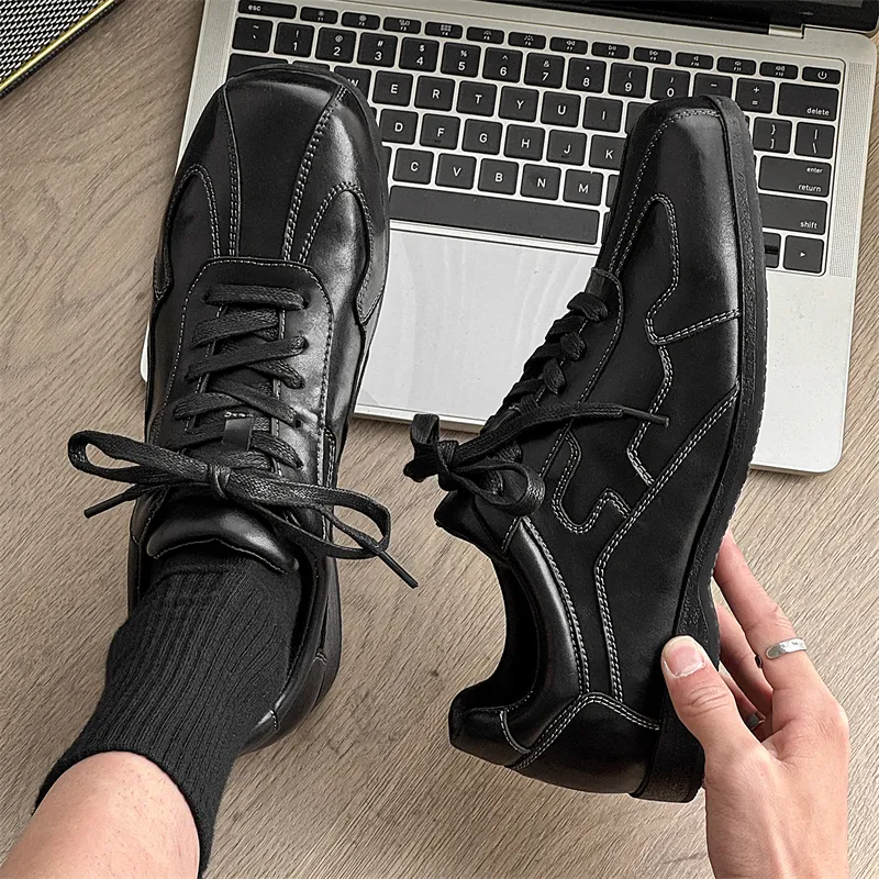 WEISHIBANGWEI Low Top Casual Shoes Unisex Black-2